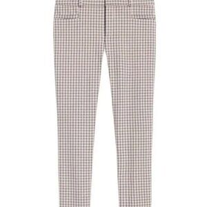 BANANA REPUBLIC Sloan Pink/Black/White Checkered Grid Pants Size 14